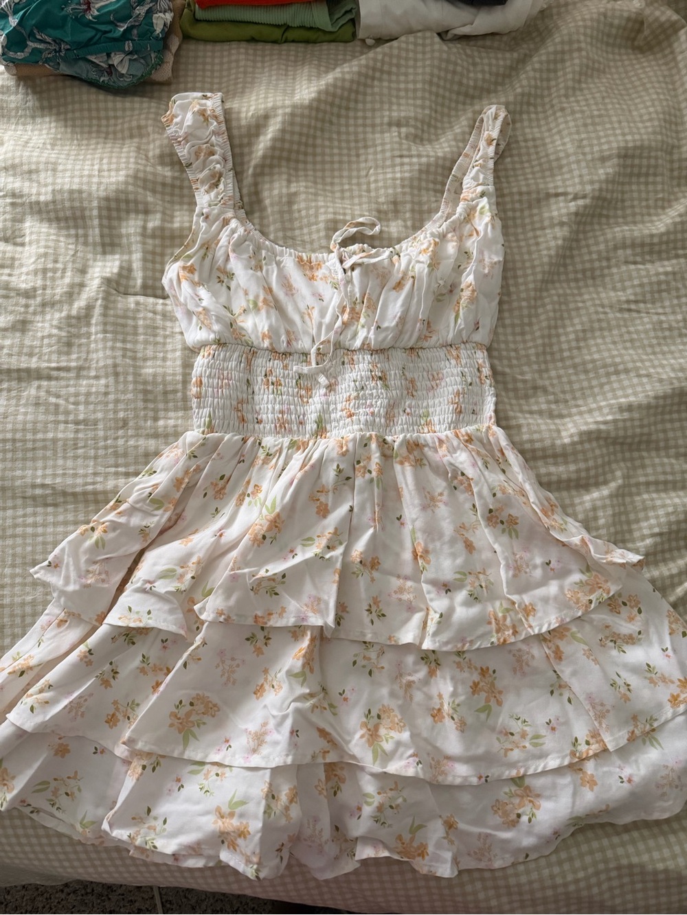 No Boundaries Cream Floral Ruffled Sundress